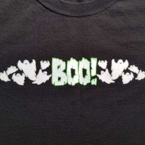 Halloween Ghost Boo Gel Graphic Black Tshirt sz XL - Picture 4 of 4